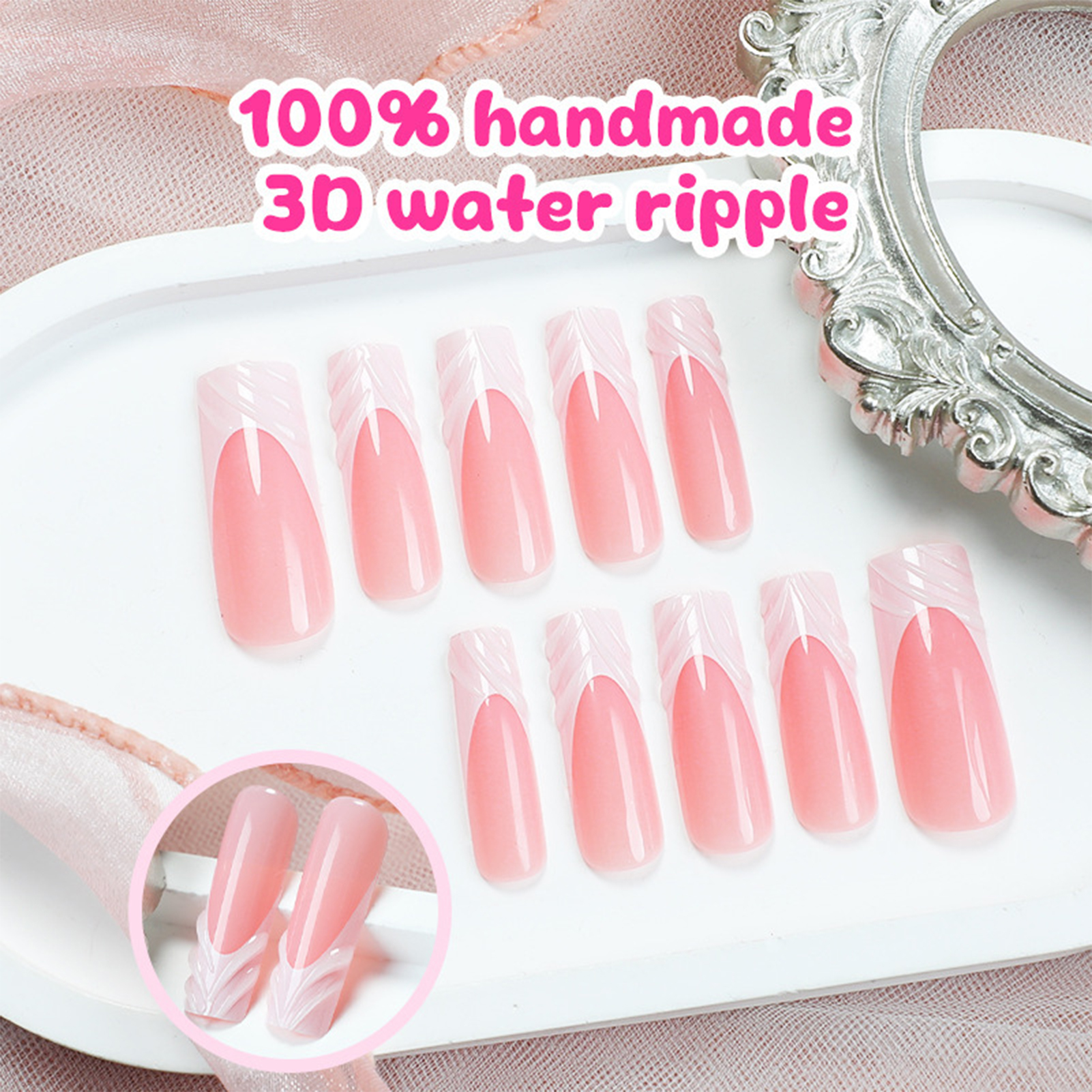 24Pcs Long Square Head Nails S - Drip Tip Resin 리뷰 및 가격